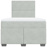 Box Spring Bed with Mattress Light Grey 120x190 cm Small Double Velvet 3290852