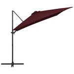 ZNTS Cantilever Garden Parasol with LED lights Bordeaux Red 250x250 cm 312310