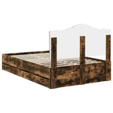 Bed Frame with Drawer Smoked Oak 120 x 190 cm Engineer Wood 3413440