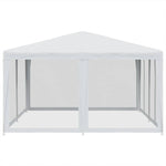 Party Tent with 8 Mesh Sidewalls White 4x4 m HDPE 4010061