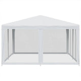 Party Tent with 8 Mesh Sidewalls White 4x4 m HDPE 4010061