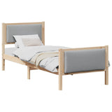 Bed Frame with Headboard Light Grey 75 x 190 cm Fabric 878369