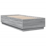 Bed Frame with LED without Mattress Grey Sonoma 90x200 cm 3209637