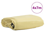 Tarpaulin 650g / m Beige 4 x 7 m Canvas with PVC Coating 42017737