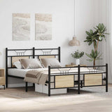 Bed Frame without Mattress Sonoma Oak 150x200 cm King Size Engineered Wood 4106812