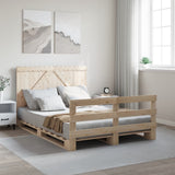 Bed Frame without Mattress with Headboard 140x200 cm Solid Wood 3281558