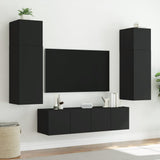 TV Wall Cabinet with LED Lights Black 60x35x41 cm 837304