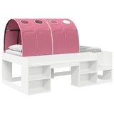 Bed Frame with Tunnel 3 pcs White and Pink Engineered Wood 3423620