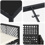 Garden Dining Set 5 pcs Black Poly Rattan 3380617