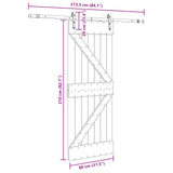 Sliding Door NARVIK Natural and Black 80 x 210 cm 3445248