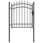 Fence Gate with Spikes Grey 125 x 100 cm Powder-coated steel 42008988