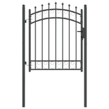 Fence Gate with Spikes Grey 125 x 100 cm Powder-coated steel 42008988