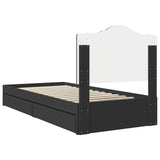 Storage Bed with Drawer Black 70 x 190 cm Engineered Wood 3413556