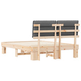 Bed Frame with Upholstered Headboard Dark Grey 150 x 200 cm 877270