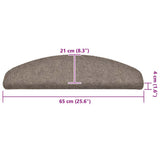 Stair Mats Self-adhesive 30 pcs 65x21x4 cm Beige Half Round Large 3365664