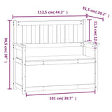Bench White 112.5x51.5x96.5 cm Solid Wood Pine 823560