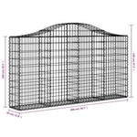 Arched Gabion Baskets 12 pcs 200x30x100/120 cm Galvanised Iron 3145440