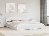 Bed Frame with Headboard White 160 x 200 cm Engineered Wood 3410870