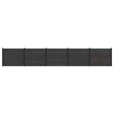 Fence Panel 5 pcs WPC and Aluminium Black 3429478