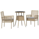 Garden Dining Set 3 pcs Beige Poly rattan 3334947