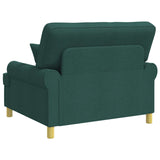 Armchair with Cushions Dark Green Fabric 42043509