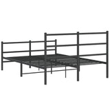 Metal Bed Frame without Mattress with Footboard Black 135x190cm 355382
