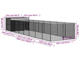 Dog House with Run Light Grey 214x865x181 cm Galvanised Steel 3189128