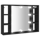 Mirror Cabinet Black Engineered wood, acrylic Medium 808856