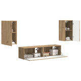 TV Cabinet Set 4 pcs Artisan Oak Engineered Wood 3409158