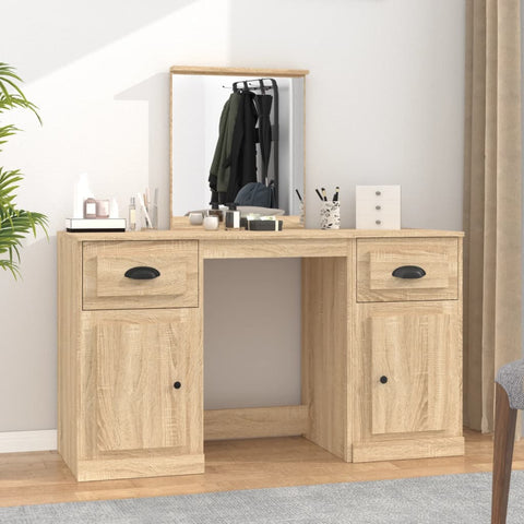 Dressing Table with Mirror Sonoma Oak 130x50x132.5 cm 3185338