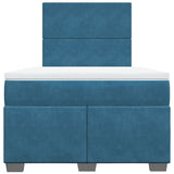Box Spring Bed with Mattress Blue 120x200 cm Velvet 3290880