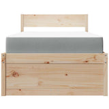 Bed with Drawers and Mattress 90x200 cm Solid Wood Pine 3281907