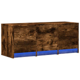 TV Cabinet with LED Smoked Oak 97x34x40 cm Engineered Wood 852240