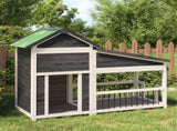 Dog Kennel Grey 143x60.5x109 cm Solid Wood Pine 172262