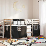 Bunk Bed without Mattress White&Black 90x190 cm Single Solid Wood Pine 3283937