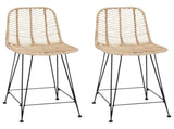 Bar Chair 2 pcs 44.5 x 54.5 x 97.5 cm Rattan and Iron 42011546