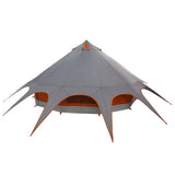 Teepee Tent 7-Person Grey and Orange 600 x 600 x 347 cm 42004016