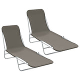 Sunlounger Set of 2 Grey Powder-coated steel 44302
