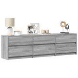 TV Cabinet with LED Grey Sonoma 180x34x50 cm Engineered Wood 3307931