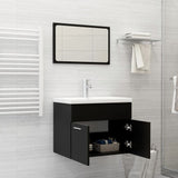 Bathroom Furniture Set Black Engineered Wood 3071316