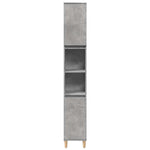 ZNTS 3 Piece Bathroom Furniture Set Concrete Grey Engineered Wood 3324947