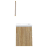 Bathroom Sink Cabinet with Basin and Mirror Sonoma Oak 3114173
