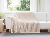 Throw Blankets 6 pcs Beige 200 x 150 cm Fleece 42016866