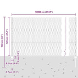 Welded Wire Fence 100 x 1.2 m Hot-Dip Galvanised Steel 3337075