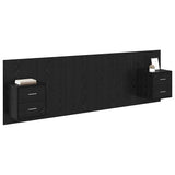 Headboard with Cabinet 3 pcs Black Oak Engineered Wood 3416257