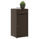 Garden Storage Cabinet Brown 55x55x111 cm Poly Rattan 365560