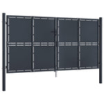 ZNTS Garden Gate Steel 300x125 cm Anthracite 144525