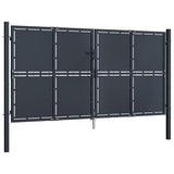 Garden Gate Steel 300x125 cm Anthracite 144525