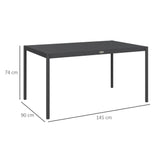Six-Seater Aluminium Outdoor Table, Durable, Weather-Resistant, Family Garden Furniture T3398P320376