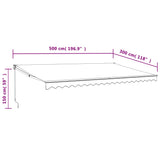 Retractable Awning Blue and White 5x3 m Fabric and Aluminium 3154450